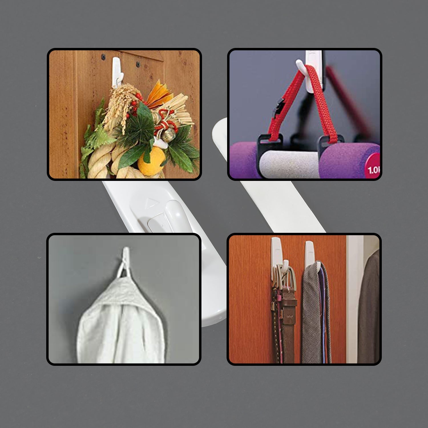 4998 Adhesive Sticker Plastic Hook 4 Hooks and 4 Sticker strips, Damage-Free Hanging, Holds Strong Plastic Hook DeoDap 4998 Adhesive Sticker Plastic Hook 4 Hooks and 4 Sticker strips, Damage-Free Hanging, Holds Strong Plastic Hook DeoDap